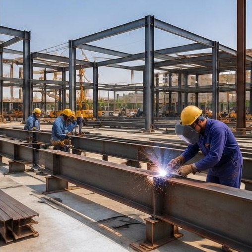 Steel framework construction
